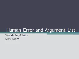 Human Error and Argument List