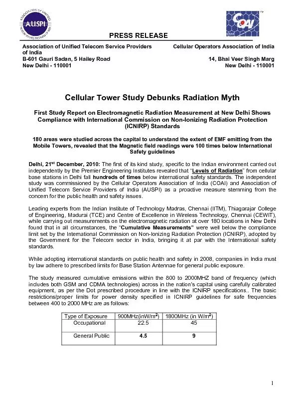 Cellular tower study debunks radiation myth