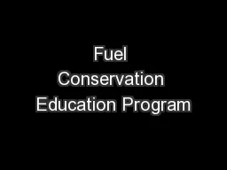 Fuel Conservation Education Program