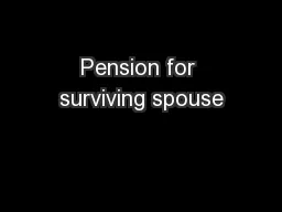 Pension for surviving spouse