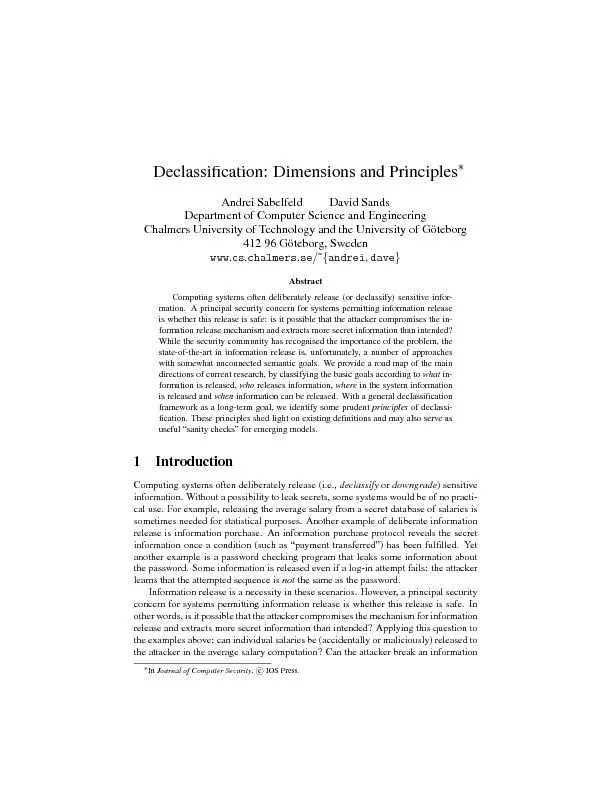 Declassification dimensions and principles