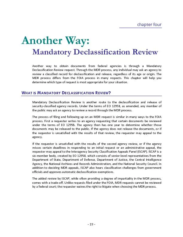Mandatory declassification review