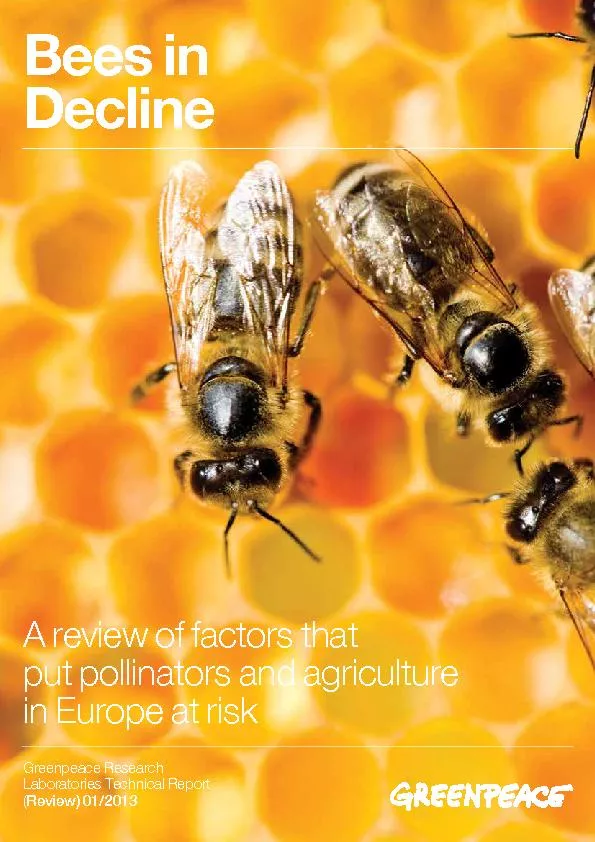 A review of factors that put pollinators and agriculture in Europe at risk