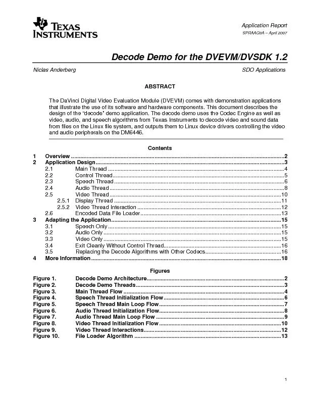 Decode demo for the DVEVM orDVSDK