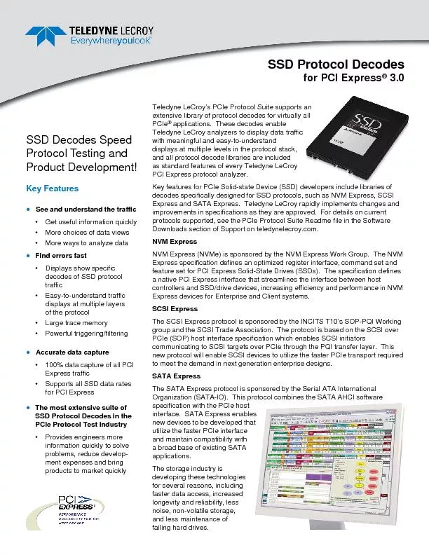 SSD decodes speed protocol testing and product development