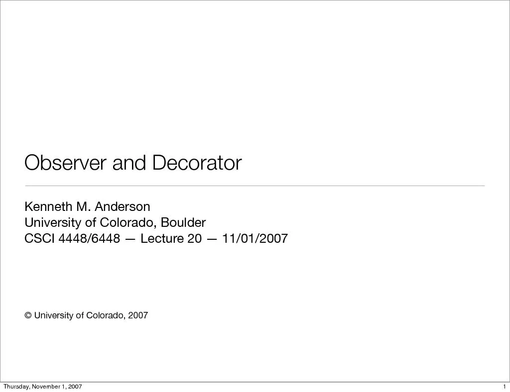Observer and decorator