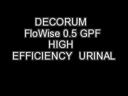 DECORUM  FloWise 0.5 GPF HIGH  EFFICIENCY  URINAL