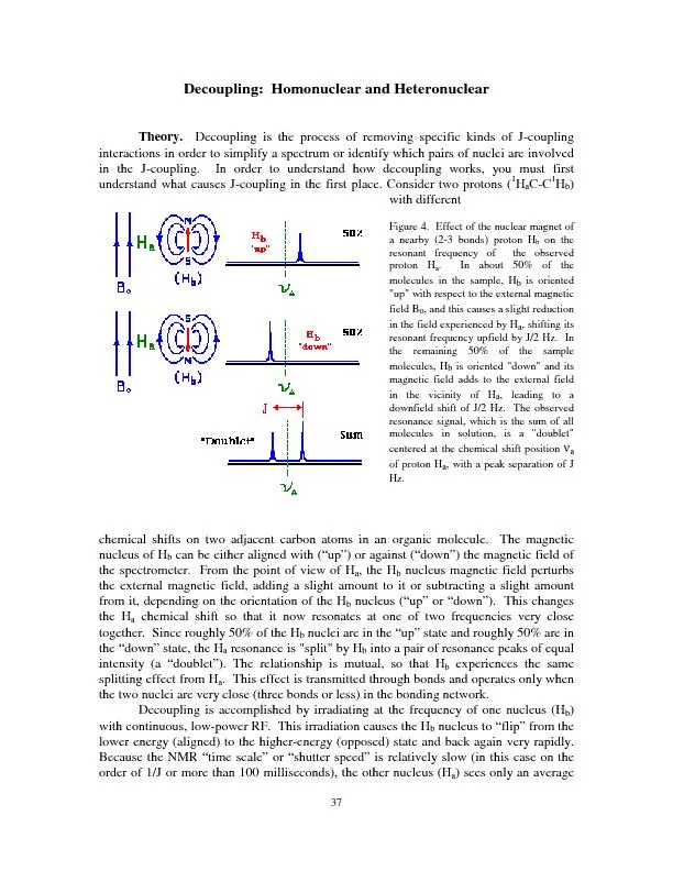 37Decoupling:  Homonuclear and Heteronuclear  Theory.  Decoupling is t