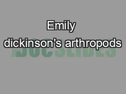 Emily dickinson's arthropods
