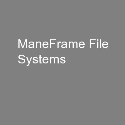 ManeFrame File Systems