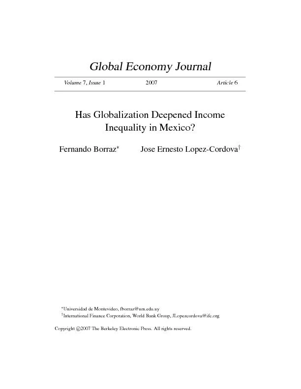 Has globalization deepened income inequality in mexico