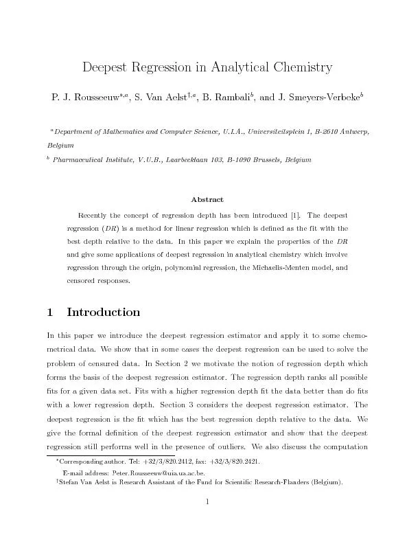 Deepest Regression in Analytical Chemistry