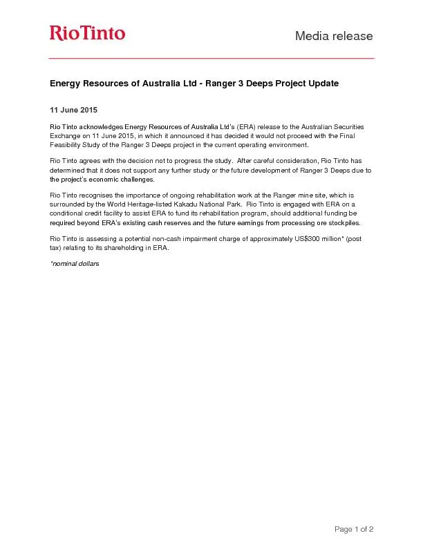 Energy resources of Australia ltd