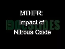 MTHFR: Impact of Nitrous Oxide