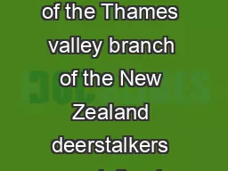 Application for membership of the Thames valley branch of the New Zealand deerstalkers