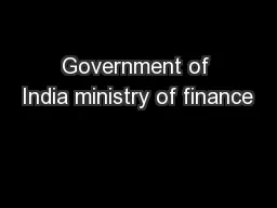 Government of India ministry of finance