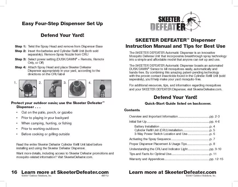 Skeeter defeater dispenser instruction manual and tips for best use