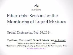 Fiber-optic Sensors for the Monitoring of Liquid
