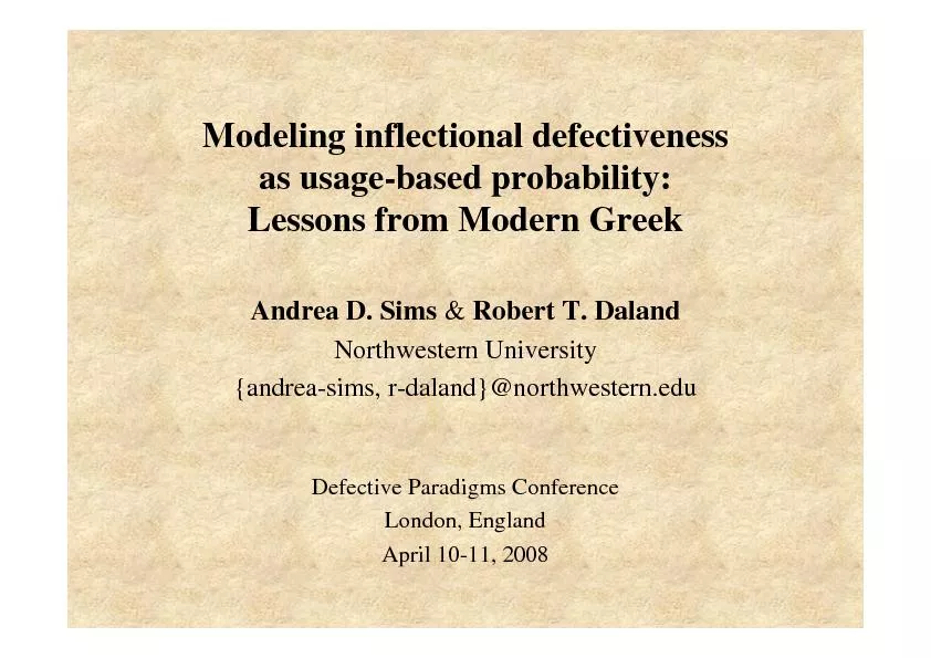Modeling inflectional defectiveness as usage-based probability: Lesson from modern Greek
