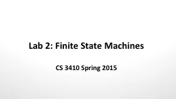 Lab 2: Finite State Machines