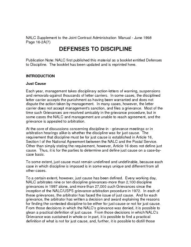 Defenses to discipline