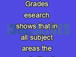 Classroom Seating Position and College Grades esearch shows that in all subject areas