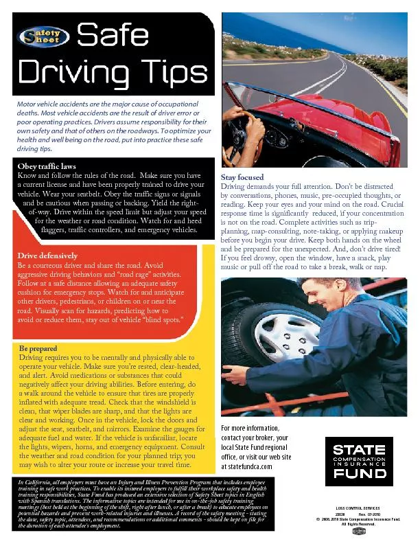 Safe driving tips