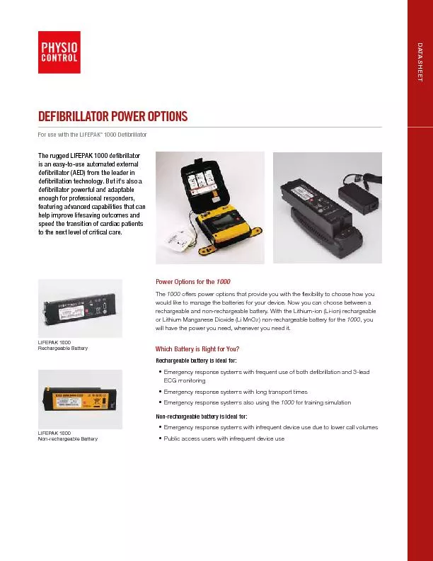 Defibrillator power options