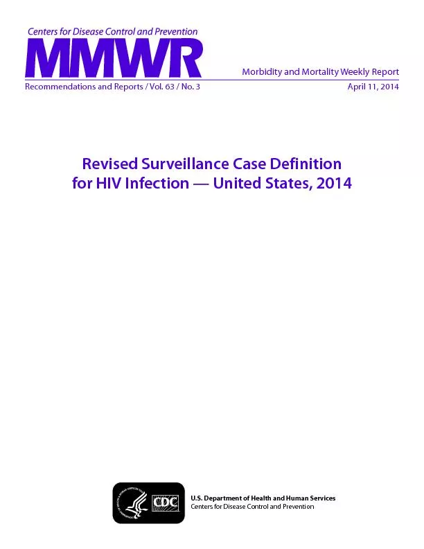 Revised surveillance case definition for HIV infection