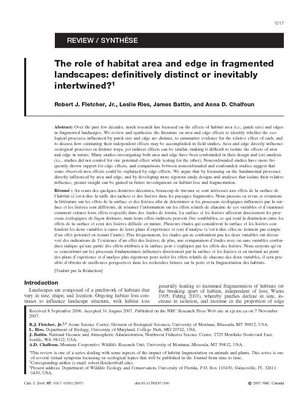 The role of habitat area and edge in fragmented landscapes