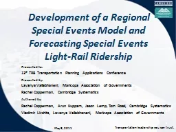 Development of a Regional Special Events Model and Forecas