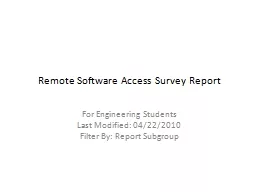 Remote Software Access Survey