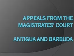APPEALS FROM THE MAGISTRATES’ COURT