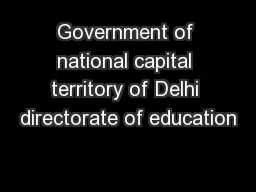 Government of national capital territory of Delhi directorate of education