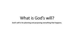 What is God’s will?