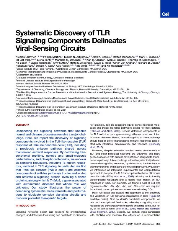 Systematic Discovery of TLR Signaling Components Delineates Viral Sensing Circuits