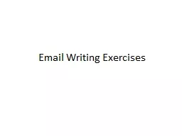 Email Writing Exercises