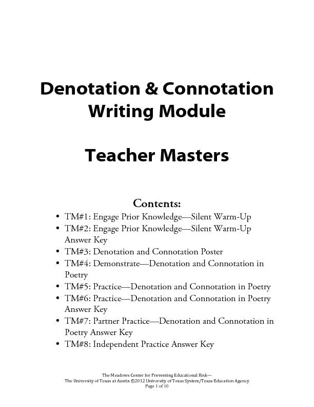 Denotation and connotation writing module