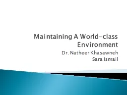 Maintaining A World-class Environment