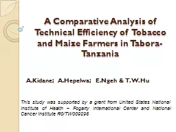 A Comparative Analysis of Technical Efficiency of  Tobacco