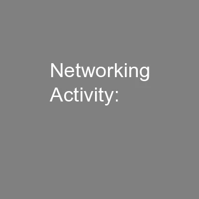 Networking Activity: