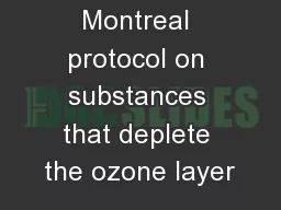 Montreal protocol on substances that deplete the ozone layer