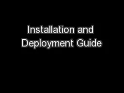 Installation and Deployment Guide
