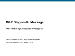 BGP Diagnostic Message