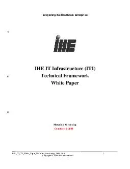 IHE TI InfrastructureIHE IT Infrastructure technical frame work white paper