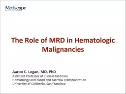 The Role of MRD in Hematologic Malignancies