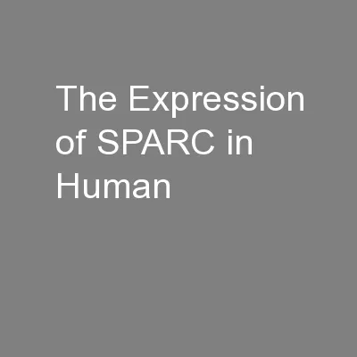 The Expression of SPARC in Human