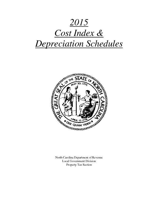Cost index and depreciation schedules