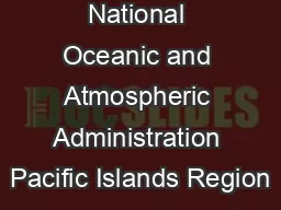 National Oceanic and Atmospheric Administration Pacific Islands Region