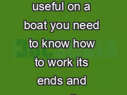 Sailing Study Guide Chapter  Introduction In order for a rope to be useful on a boat you